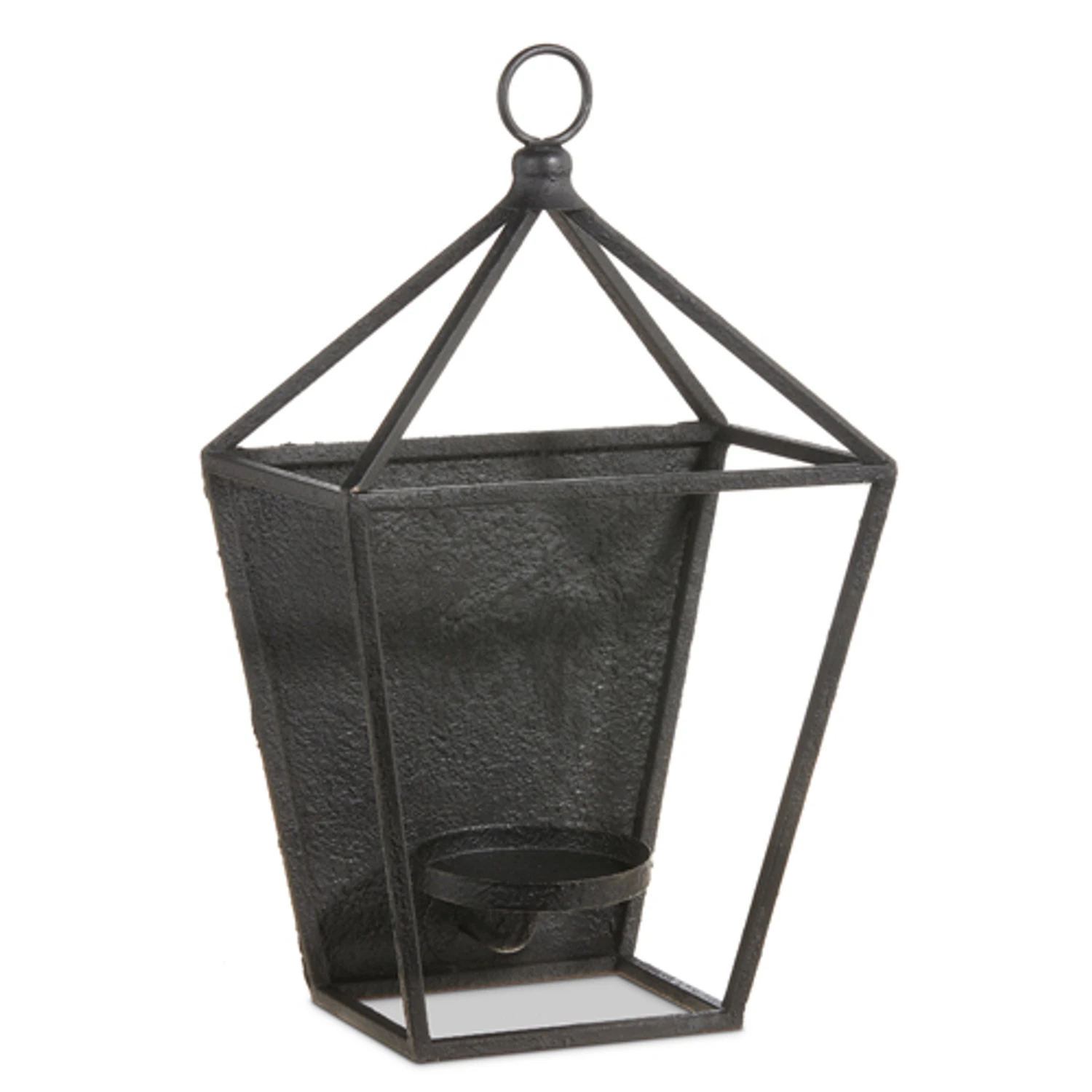 Raz 17" Antique Black Metal Lantern Candle Holder 4354204 4 Raz 17" Antique Black Metal Lantern Candle Holder 4354204 - Image 2