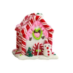 Kurt Adler Set Of 3 Battery Operated Lighted Claydough Gingerbread Candy House Christmas Ornament D4107 -The Jolly Christmas Shop D4107b 91231.1653329776