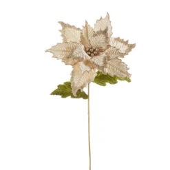 Raz 27" Ivory Velvet Poinsettia Stem Christmas Tree Pick F4306735 -The Jolly Christmas Shop F4306735 1 37405.1686073650