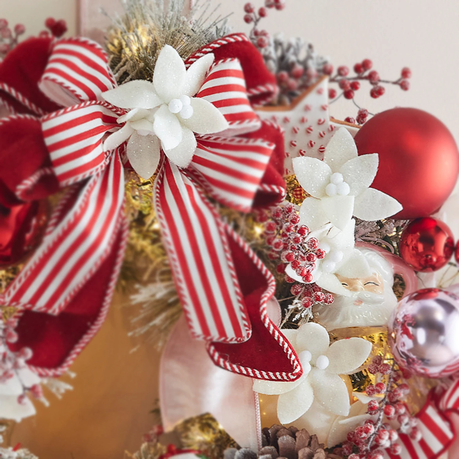 Raz 25" White Felt Poinsettia Christmas Tree Spray F4306768 3 Raz 25" White Felt Poinsettia Christmas Tree Spray F4306768