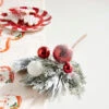 Raz 20" Mixed Greenery And Red And White Ornament Pick Christmas Tree Accessory F4309875 -The Jolly Christmas Shop F4309875 44447.1691096786