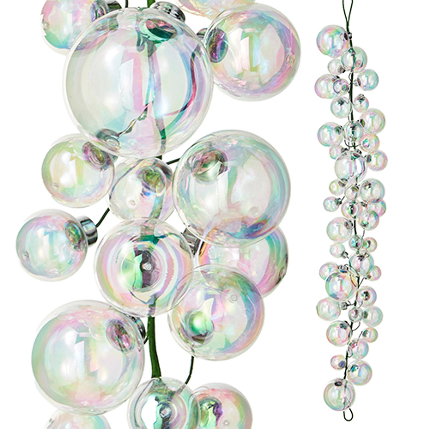 Raz 4' Iridescent Ball Ornament Christmas Garland G4232700 3 Raz 4' Iridescent Ball Ornament Christmas Garland G4232700