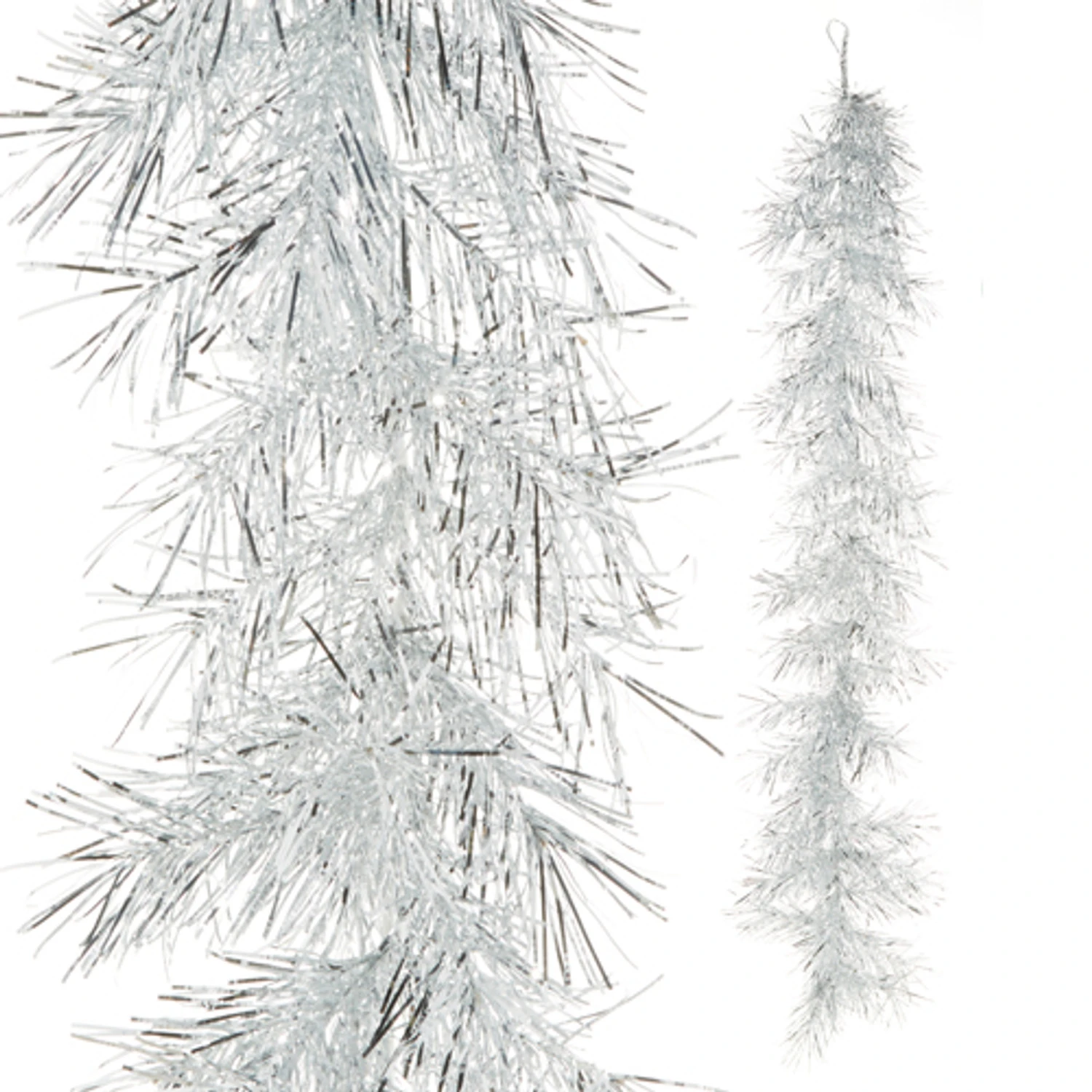 Raz 6' Silver Tinsel Garland G4302376 4 Raz 6' Silver Tinsel Garland G4302376 - Image 2