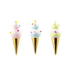 December Diamonds 15" Large Double Scoop Ice Cream Cone Christmas Ornament