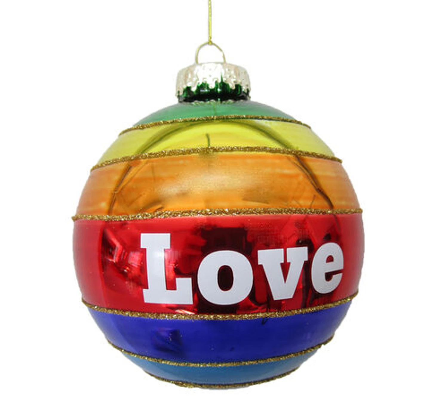 December Diamonds 4" Rainbow LOVE Glass Christmas Ornament 79-81111 3 December Diamonds 4" Rainbow LOVE Glass Christmas Ornament 79-81111