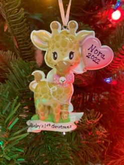 Giraffe Pink Balloon Personalized Christmas Ornament OR2236-F 6 Giraffe Pink Balloon Personalized Christmas Ornament OR2236-F -The Jolly Christmas Shop OR2236 F 77764.1664987213