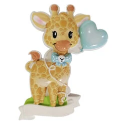 Giraffe Blue Balloon Personalized Christmas Ornament OR2236-M -The Jolly Christmas Shop OR2236 M 62555.1654026828
