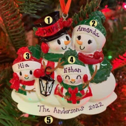 Snowman Family Of 4 Personalized Christmas Ornament OR2255-4