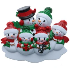 Snowman Family Of 6 Personalized Christmas Ornament OR2255-6 -The Jolly Christmas Shop OR2255 6 10026.1654023436