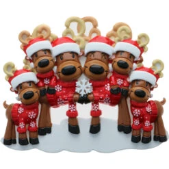 Reindeer Family Of 6 Personalized Christmas Ornament OR2256-6 -The Jolly Christmas Shop OR2256 6 05500.1654006813