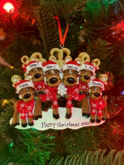 Reindeer Family Of 6 Personalized Christmas Ornament OR2256-6 -The Jolly Christmas Shop OR2256 6 48221.1665068875
