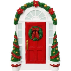 Red Door With Wreath Personalized Christmas Ornament OR2297 -The Jolly Christmas Shop OR2297 36881.1653593270