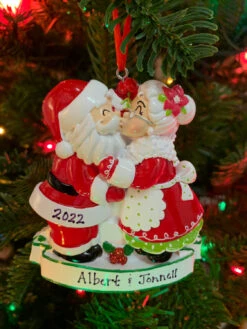 Mr. And Mrs. Claus Kissing Personalized Christmas Ornament OR2391 -The Jolly Christmas Shop OR2391 38298.1665072842