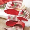 Raz 4" Ticking Stripe Cardinal Embroidered Wired Christmas Ribbon R4227725 -The Jolly Christmas Shop R4227725 35405.1651091676
