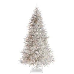 Raz 7.5' Or 9' Silver Tinsel Christmas Tree With Forever Lit Clear Lights -The Jolly Christmas Shop T4352008 49141.1686667813