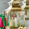 Raz 16" Gold Metal Pagoda Christmas Lantern X4317012 -The Jolly Christmas Shop X4317012 62663.1686683963