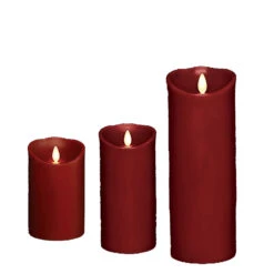 Liown 3.5" X 5", 7", Or 9" Moving Flame Burgundy Red-Cinnamon Scented Pillar Battery Candle -The Jolly Christmas Shop api0ejczh 32935.1646091945