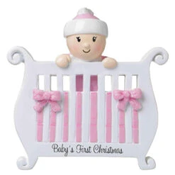 Baby Girl In Crib Personalized Christmas Ornament OR1732-P -The Jolly Christmas Shop api0llv9b 90329.1646091887