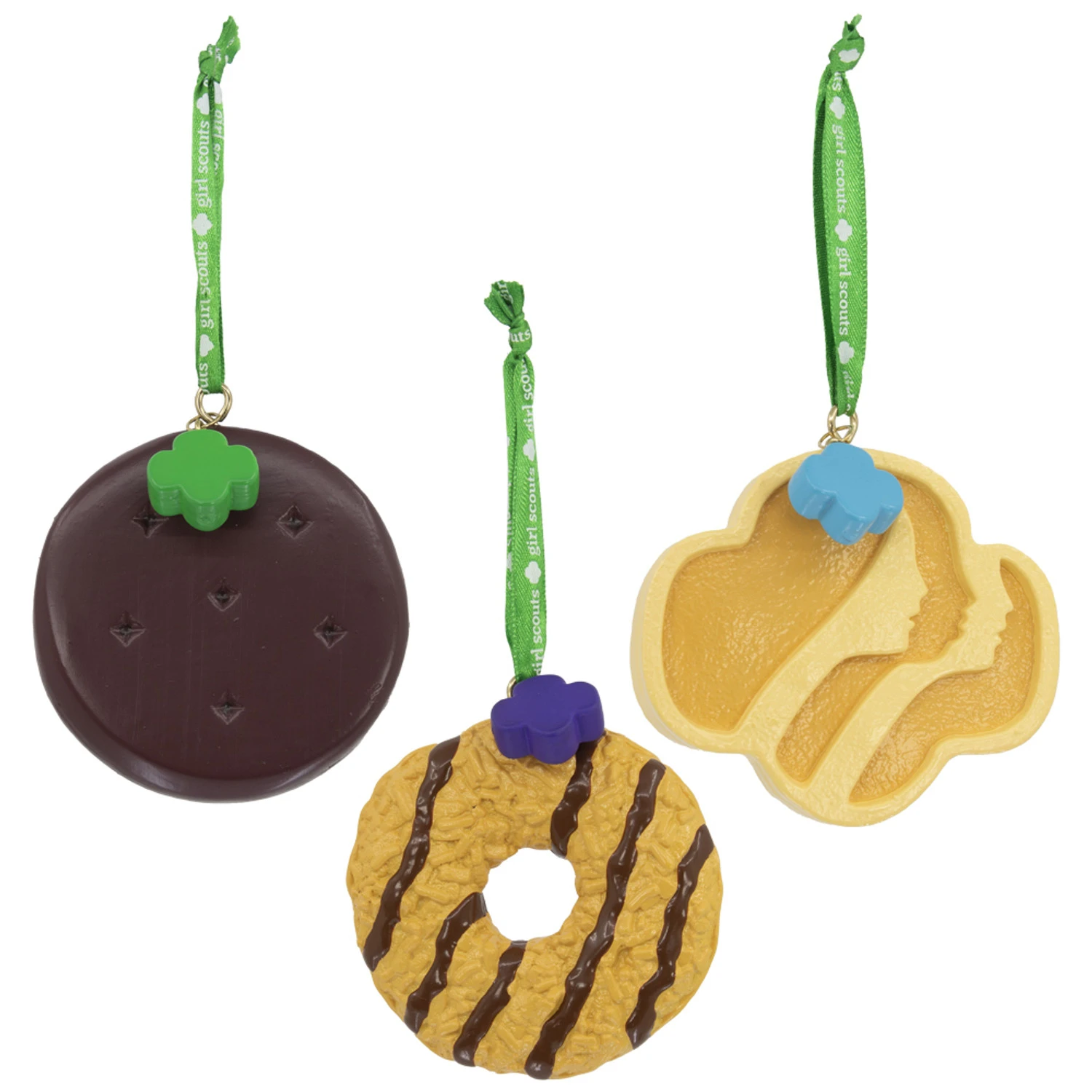Kurt Adler 3" Girl Scout Cookie Christmas Ornament Set GS1212 3 Kurt Adler 3" Girl Scout Cookie Christmas Ornament Set GS1212