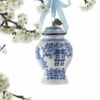 Raz Eric Cortina 4" Delft Ginger Jar Glass Christmas Ornament 3953034 -The Jolly Christmas Shop api101bk4 50374.1646091920