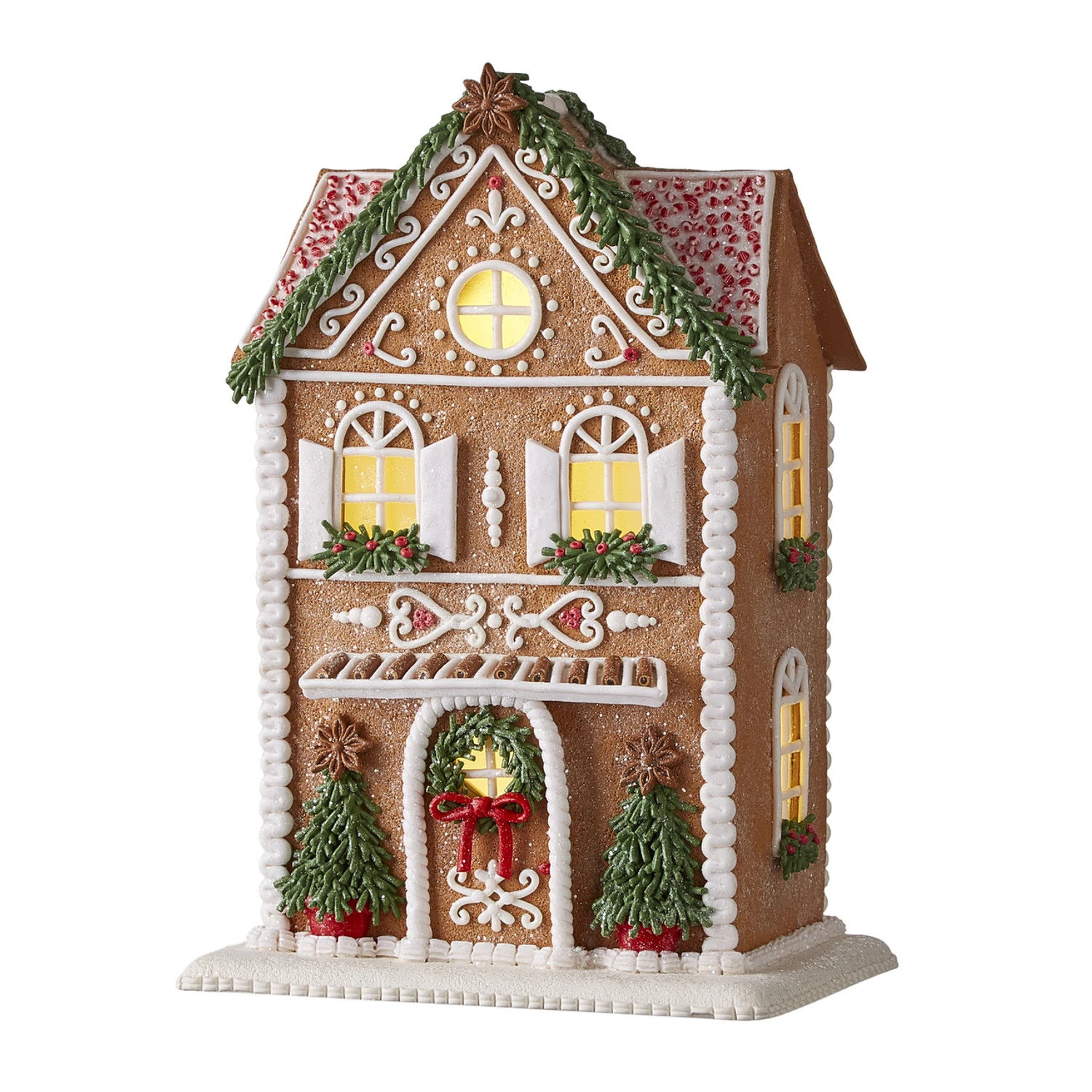 Raz LED Lighted Holiday Spice Gingerbread House Christmas House Figure 5 Raz LED Lighted Holiday Spice Gingerbread House Christmas House Figure - Image 3