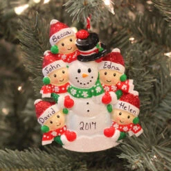 Personalized Christmas Ornament Family Of 5 Building A Snowman OR1367-5 -The Jolly Christmas Shop api3u3tvz 36229.1646091888