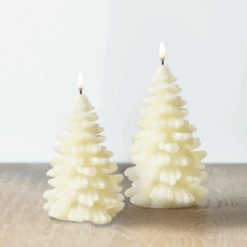 Uyuni 7" Or 8" Ivory Christmas Tree Flicker Flame Candle