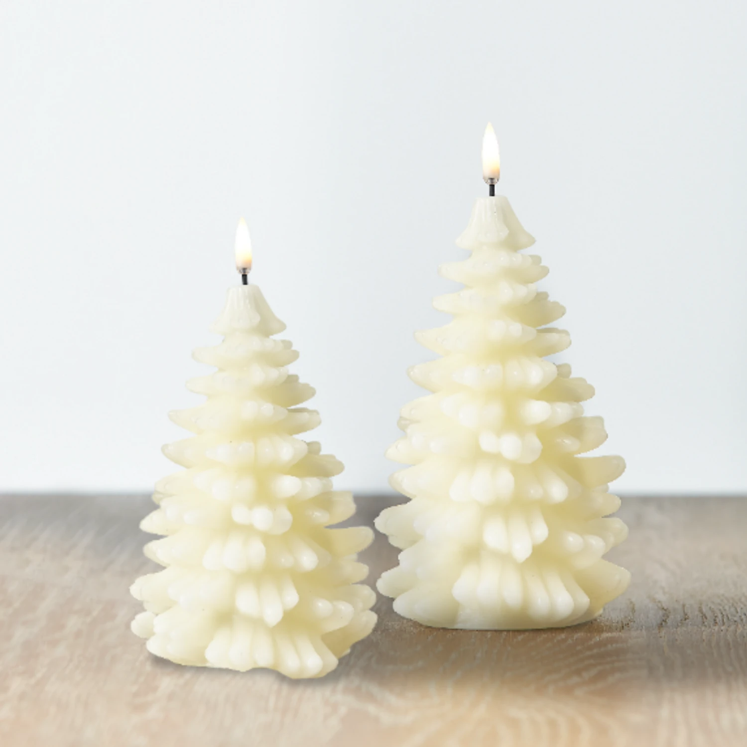 Uyuni 7" Or 8" Ivory Christmas Tree Flicker Flame Candle 3 Uyuni 7" Or 8" Ivory Christmas Tree Flicker Flame Candle
