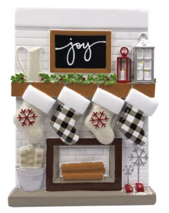 5" Fireplace Mantle Stocking Family Of 4 Personalized Christmas Ornament OR2030-4 -The Jolly Christmas Shop api5qi9f5 56433.1664990053