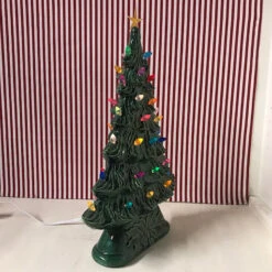 Large Flat Ceramic Lighted Window Or Mantel Christmas Tree 19" -The Jolly Christmas Shop api6r8x5s 48187.1646091899