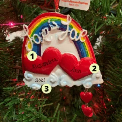 Kurt Adler 3.75" Love Is Love Rainbow Personalized Christmas Ornament W8454 -The Jolly Christmas Shop api7be65k 46897.1646091882
