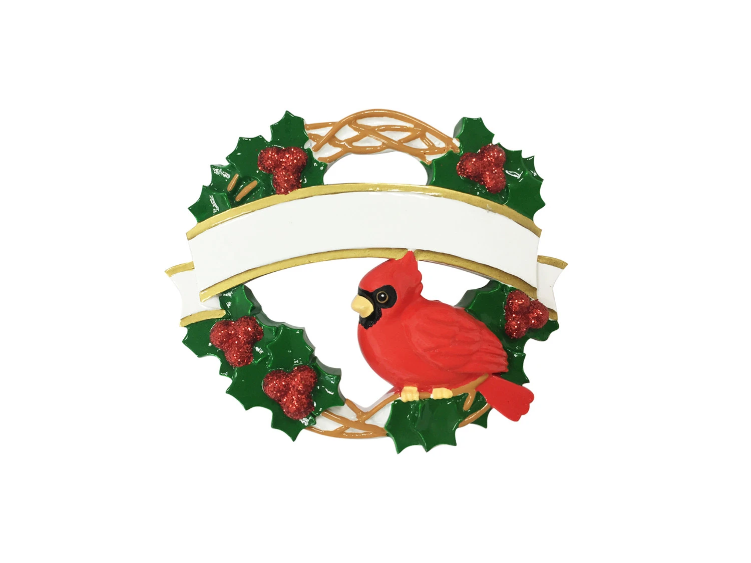 Cardinal With Wreath Personalized Christmas Ornament OR1905 5 Cardinal With Wreath Personalized Christmas Ornament OR1905 - Image 3