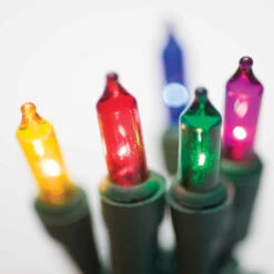 Brite Star 25' 100 LT Random Twinkling Multicolor MiniIncandescent Lights On Green 37-490-00