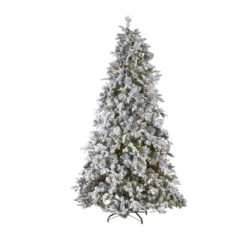 Raz 7.5' Pre-Lit Flocked Spruce Christmas Tree W/ Clear Lights T4052012 -The Jolly Christmas Shop apianayue 52749.1646091893