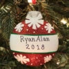 Red With Snowflakes Ball Personalized Christmas Ornament -The Jolly Christmas Shop apiaq3c0b 33048.1646091895