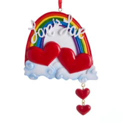 Kurt Adler 3.75" Love Is Love Rainbow Personalized Christmas Ornament W8454 -The Jolly Christmas Shop apibhiscv 52688.1646091881