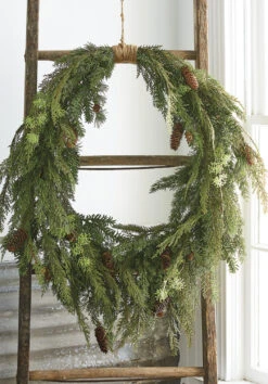 Raz 30" Oval Cedar And Pinecone Christmas Wreath W4011591