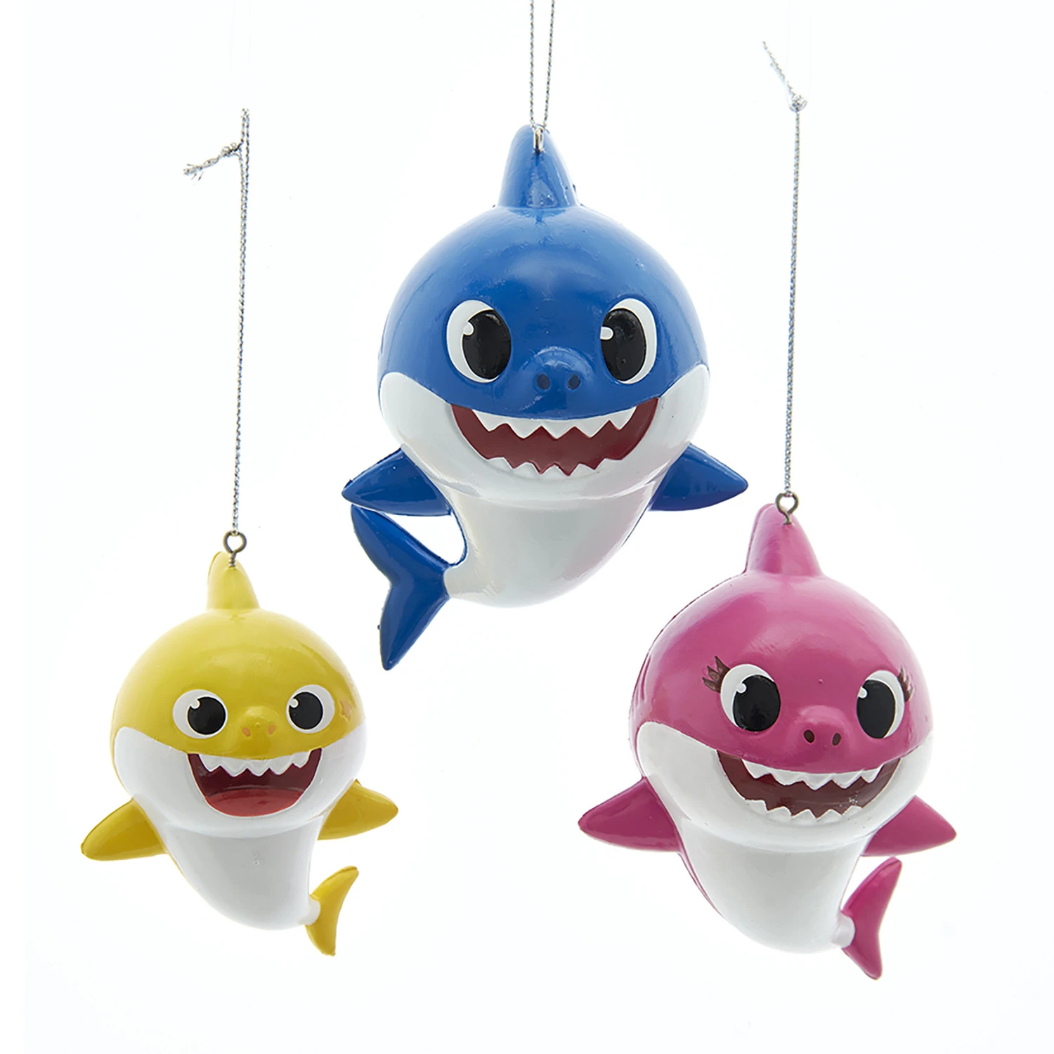 Kurt Adler Set Of 3 Baby Shark Christmas Ornament Set BK1201 3 Kurt Adler Set Of 3 Baby Shark Christmas Ornament Set BK1201