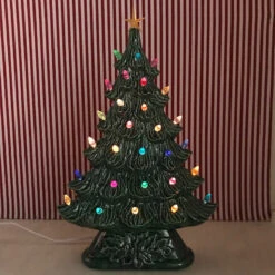 Large Flat Ceramic Lighted Window Or Mantel Christmas Tree 19" -The Jolly Christmas Shop apidifdk4 54253.1646091896