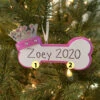 Pink Dog Bone With Princess Crown Personalized Christmas Ornament -The Jolly Christmas Shop apiem05hj 98281.1646091869