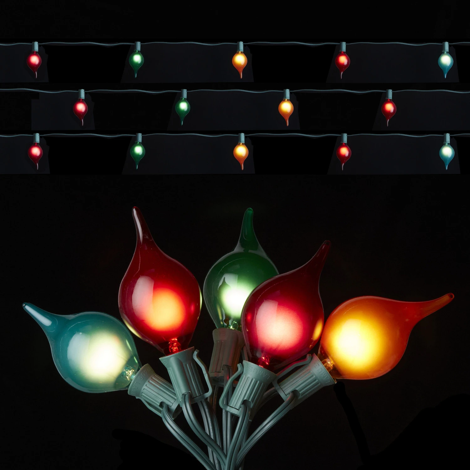 Raz 14' Kismet Glass Christmas Light Strand L4137001 4 Raz 14' Kismet Glass Christmas Light Strand L4137001 - Image 2