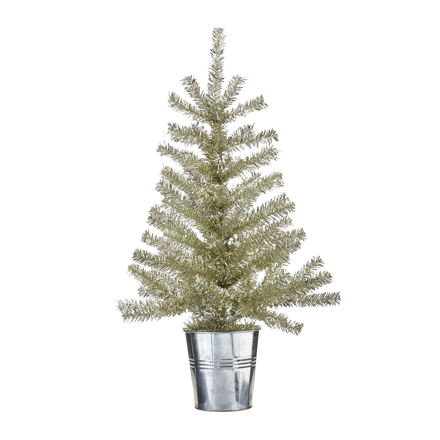 Raz Champagne Tinsel Tree In Galvanized Bucket Christmas Decoration 6 Raz Champagne Tinsel Tree In Galvanized Bucket Christmas Decoration - Image 4