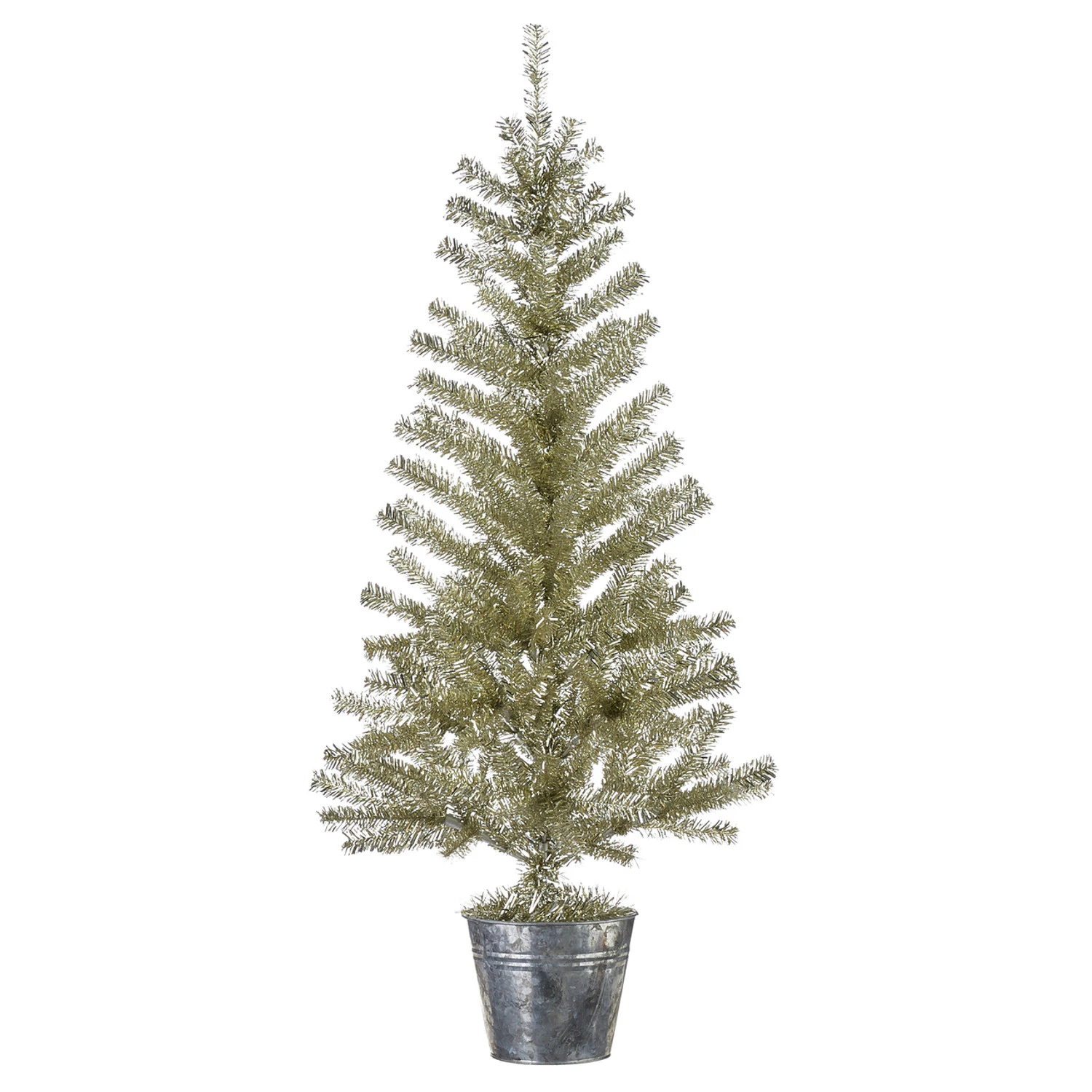 Raz Champagne Tinsel Tree In Galvanized Bucket Christmas Decoration 7 Raz Champagne Tinsel Tree In Galvanized Bucket Christmas Decoration - Image 5
