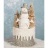Bethany Lowe 8" Platinum Smiley Snowman On Box Christmas Decoration TL7825