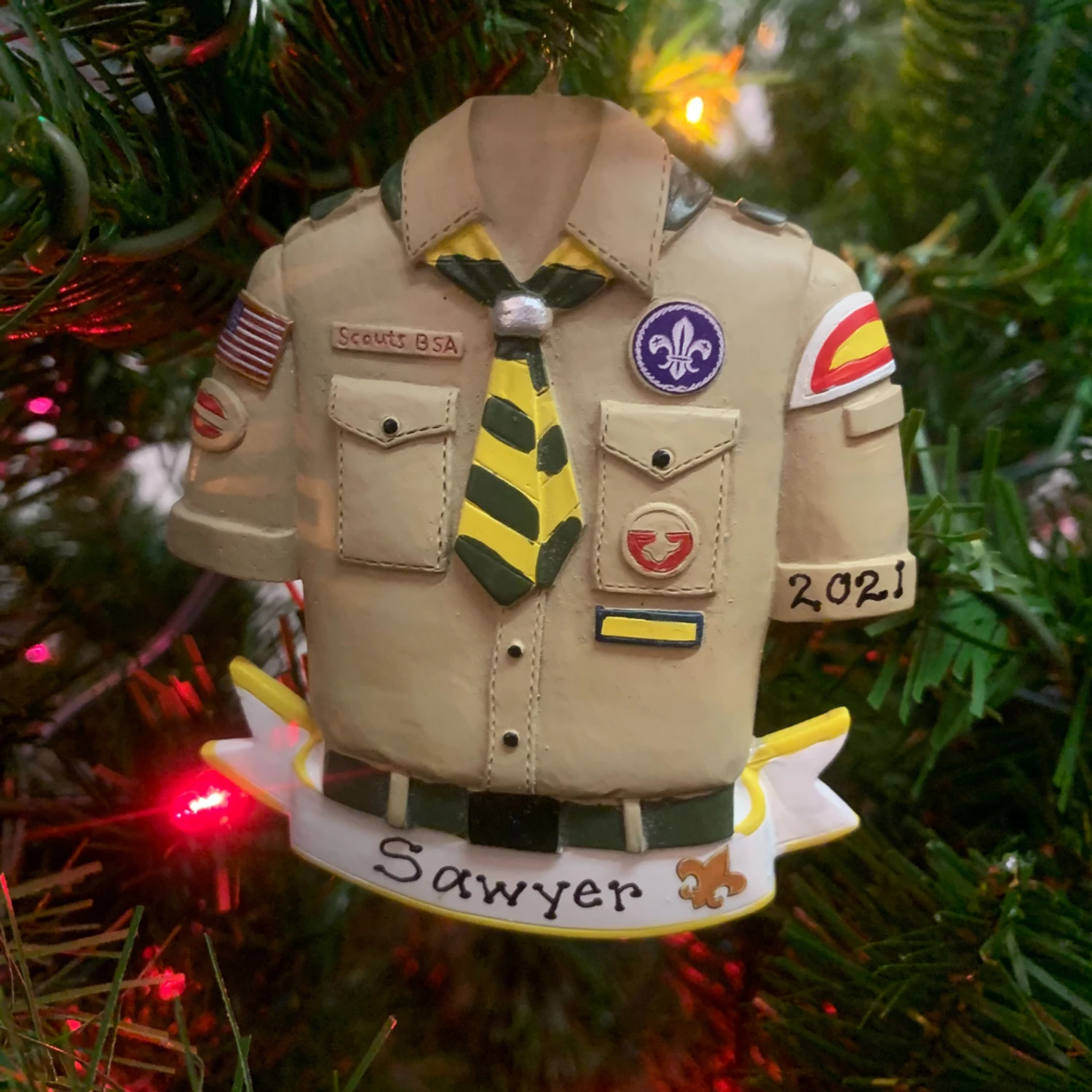 Kurt Adler 3.5" Boy Scout Shirt Personalized Christmas Ornament BS2202B 4 Kurt Adler 3.5" Boy Scout Shirt Personalized Christmas Ornament BS2202B - Image 2
