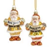 Kurt Adler 4.5" Gold And White Santa With Bee Banner Glass Christmas Ornament T2707 -The Jolly Christmas Shop apijexsxh 82793.1646091945