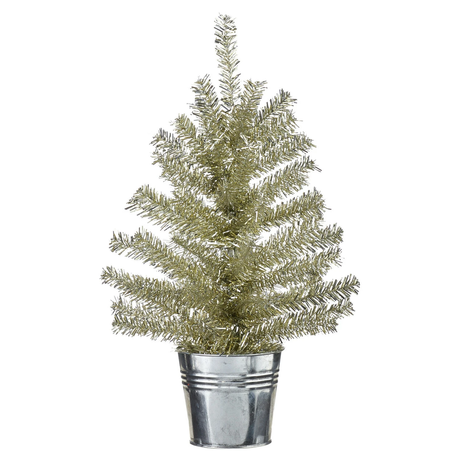 Raz Champagne Tinsel Tree In Galvanized Bucket Christmas Decoration 5 Raz Champagne Tinsel Tree In Galvanized Bucket Christmas Decoration - Image 3
