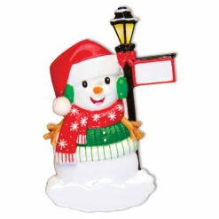 Snowman Standing By A Light Post Personalized Christmas Ornament -The Jolly Christmas Shop apikdebyx 34813.1646091882