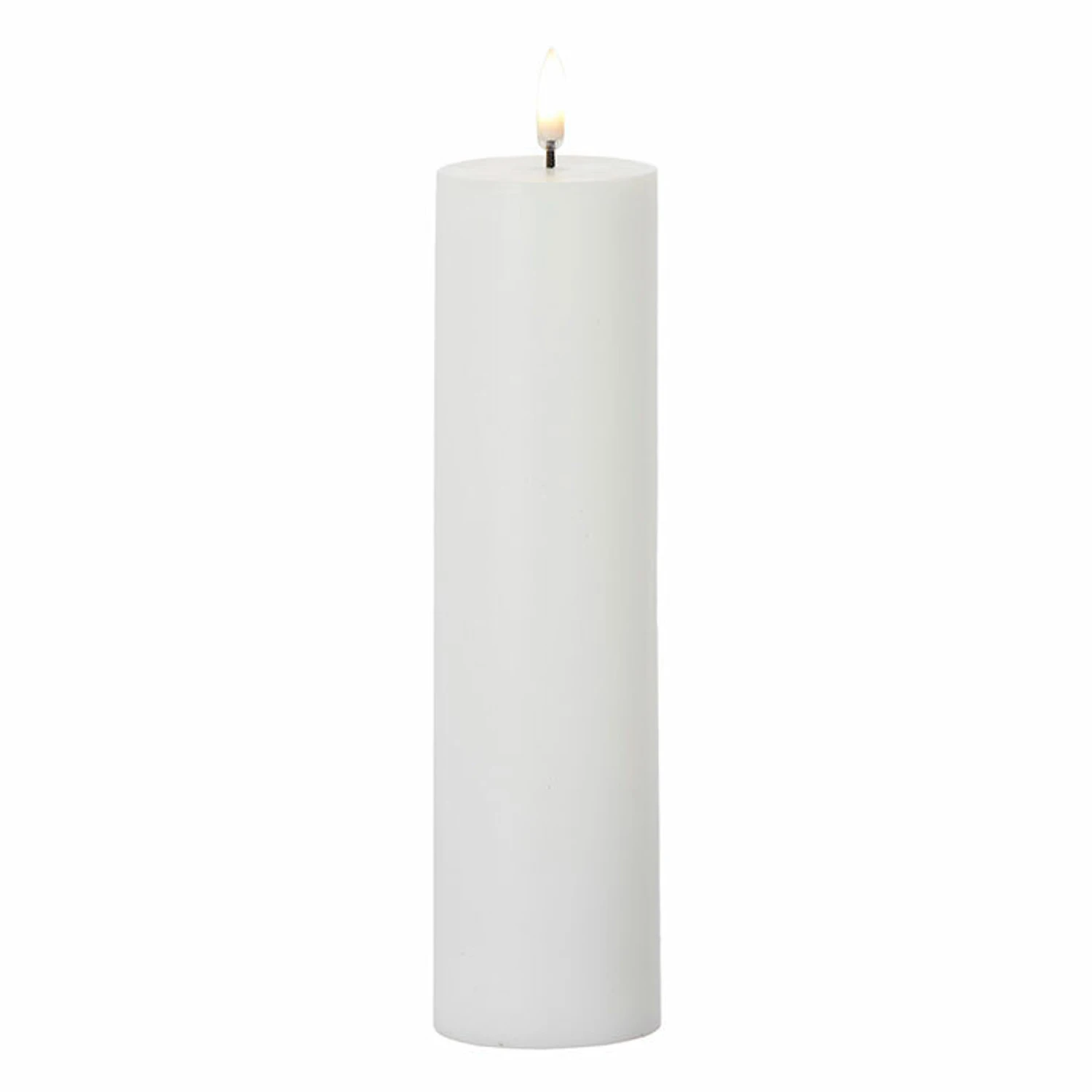 Uyuni 9.75" Flat Top Moving Flame White Unscented Pillar Battery Candle 4034508 4 Uyuni 9.75" Flat Top Moving Flame White Unscented Pillar Battery Candle 4034508 - Image 2