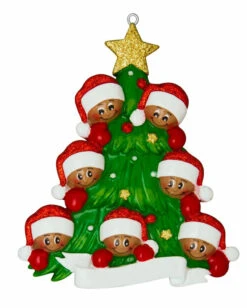 African American Christmas Tree Family Of 7 Personalized Christmas Ornament AA827-7 -The Jolly Christmas Shop apil4gqnu 42508.1646091907